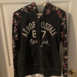 Aeropostale Floral Zip Up Hoodie Sz XL